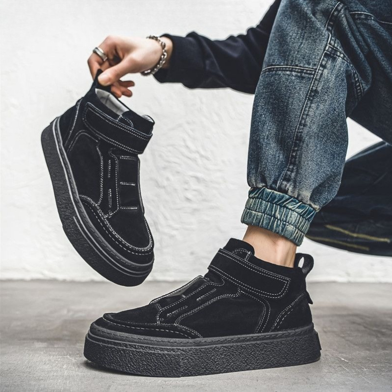 Men'S Shoes With Velcro - 2026 Fashion High Top Velcro Shoes