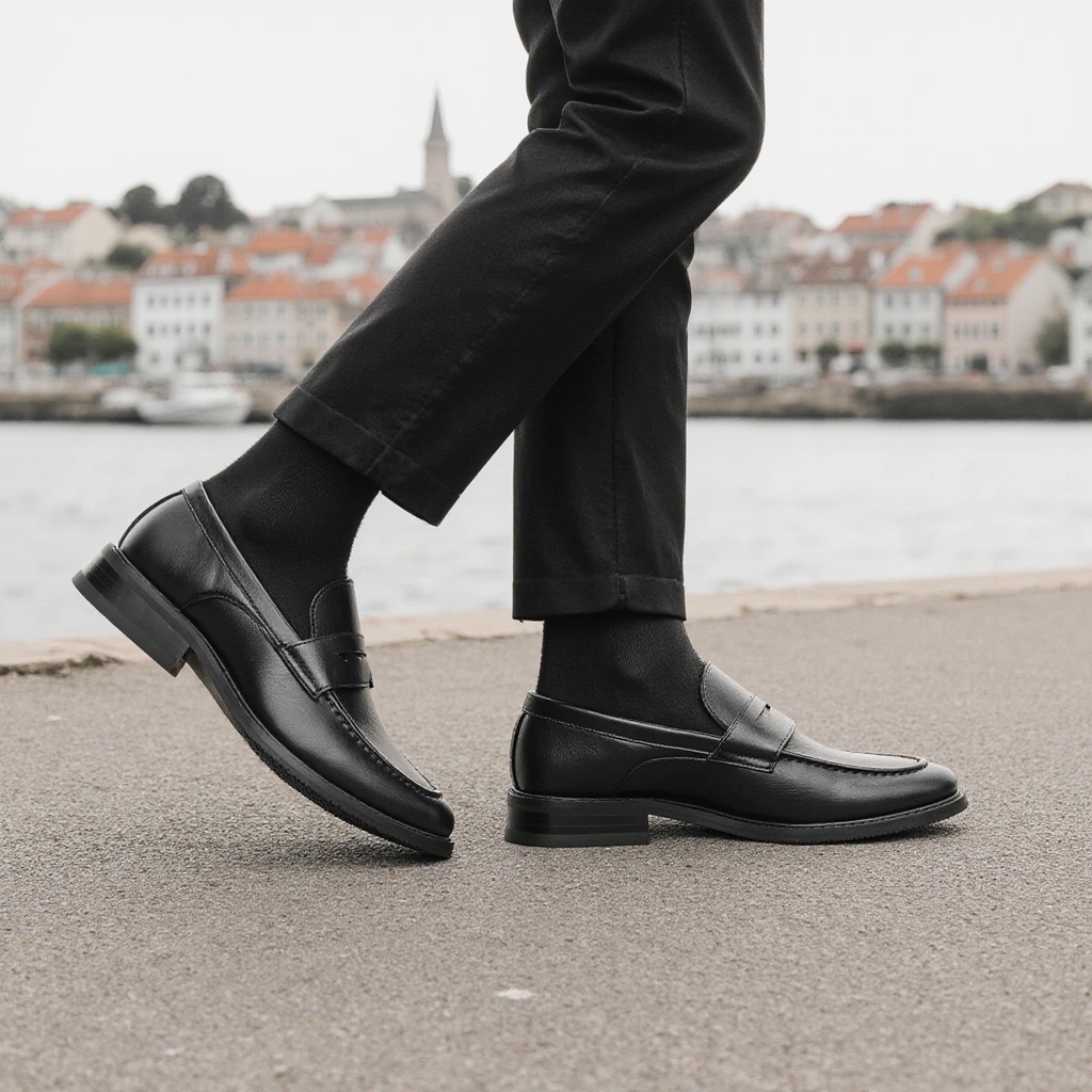 Men's Black Penny Loafers Clas - огляд і ціна Men Shoes For Office Work