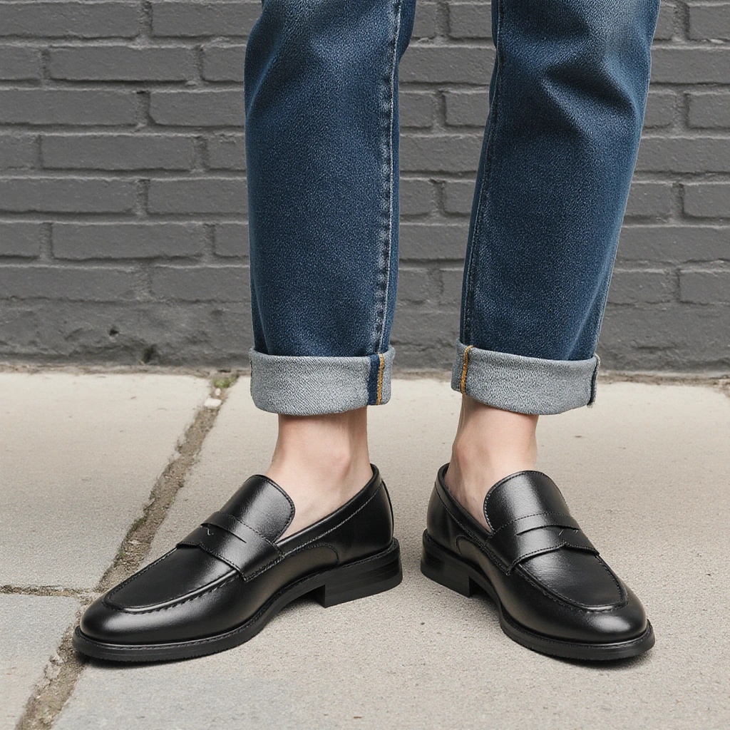 Men's Black Penny Loafers Clas - огляд і ціна Men Shoes For Office Work