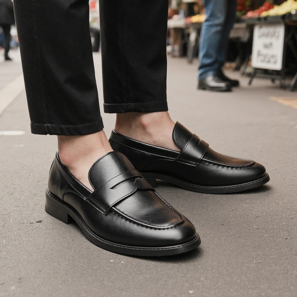 Men's Black Penny Loafers Clas - огляд і ціна Men Shoes For Office Work