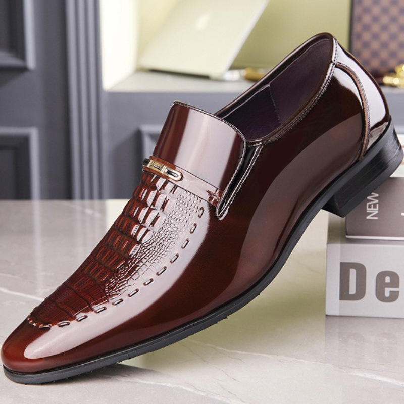 Men Leather Shoes Patent Leath - огляд і ціна Men Shoes For Office Work