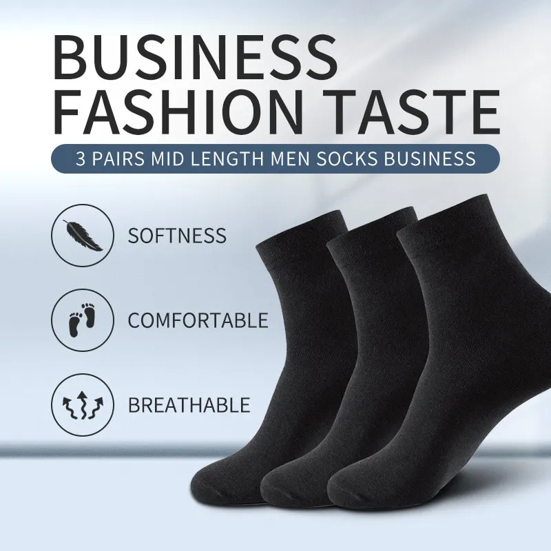 3 Pairs Black Men Socks Cotton - огляд і ціна Men'S Shoes For Crews